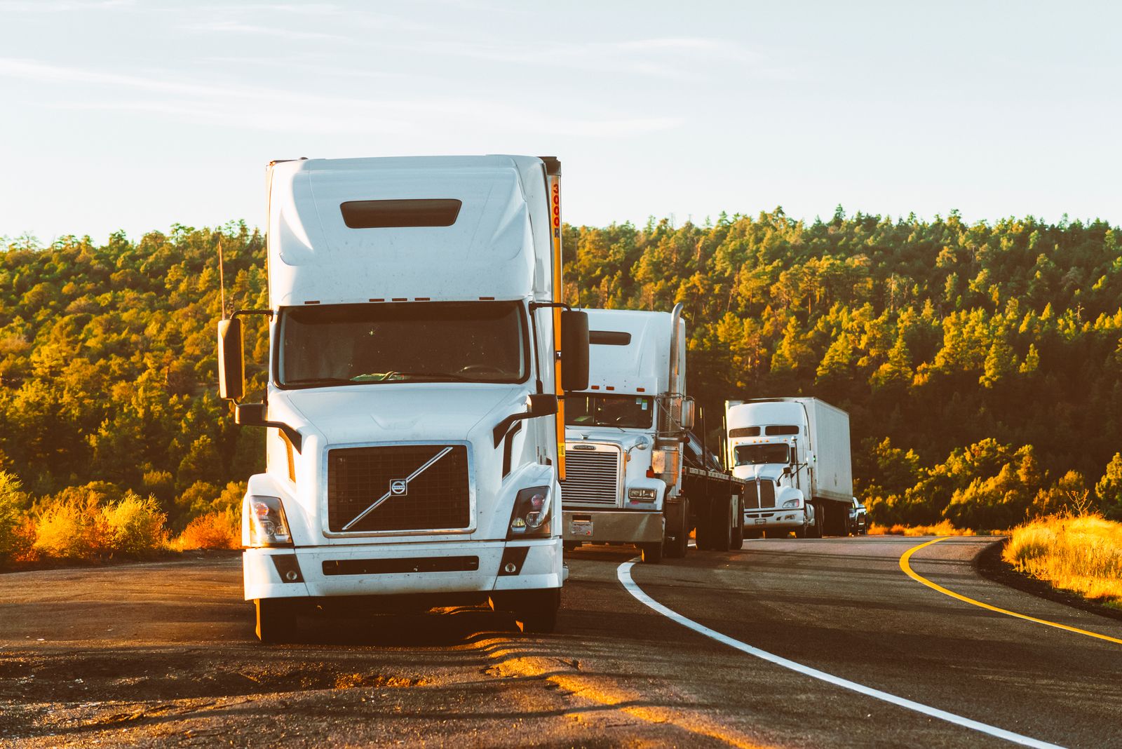 Freight trucks on the road